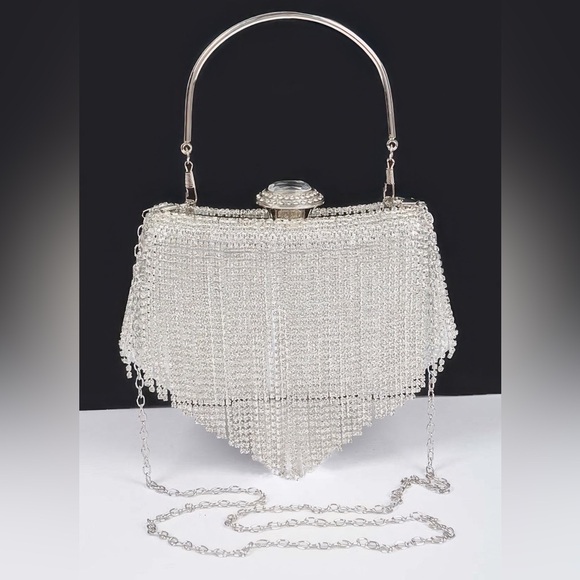 Rhinestone Fringe Party Clutch